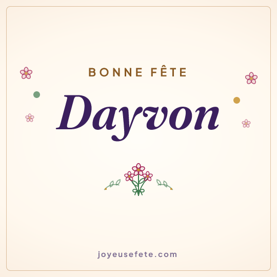 Image carrée « Bonne fête Dayvon » pour WhatsApp