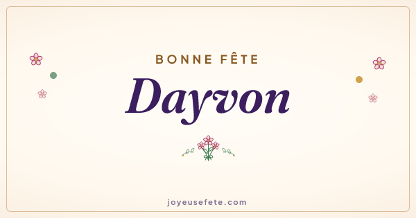 Image « Bonne fête Dayvon » au format large