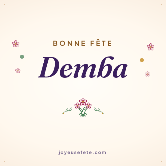 Image carrée « Bonne fête Demba » pour WhatsApp