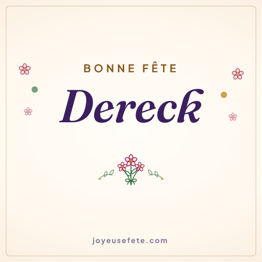 Image carrée « Bonne fête Dereck » pour WhatsApp