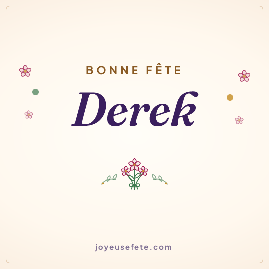 Image carrée « Bonne fête Derek » pour WhatsApp