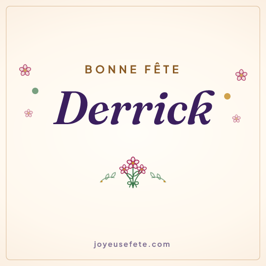 Image carrée « Bonne fête Derrick » pour WhatsApp