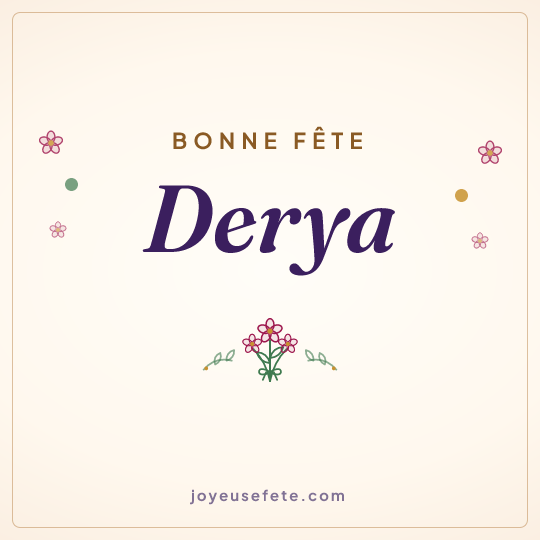 Image carrée « Bonne fête Derya » pour WhatsApp