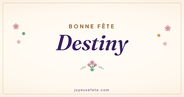 Image « Bonne fête Destiny » au format large