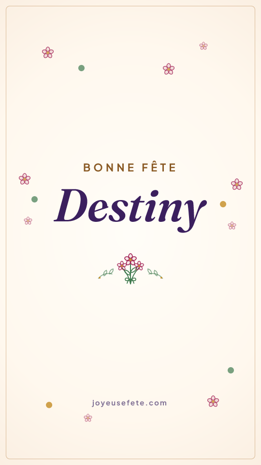 Image « Bonne fête Destiny » au format story