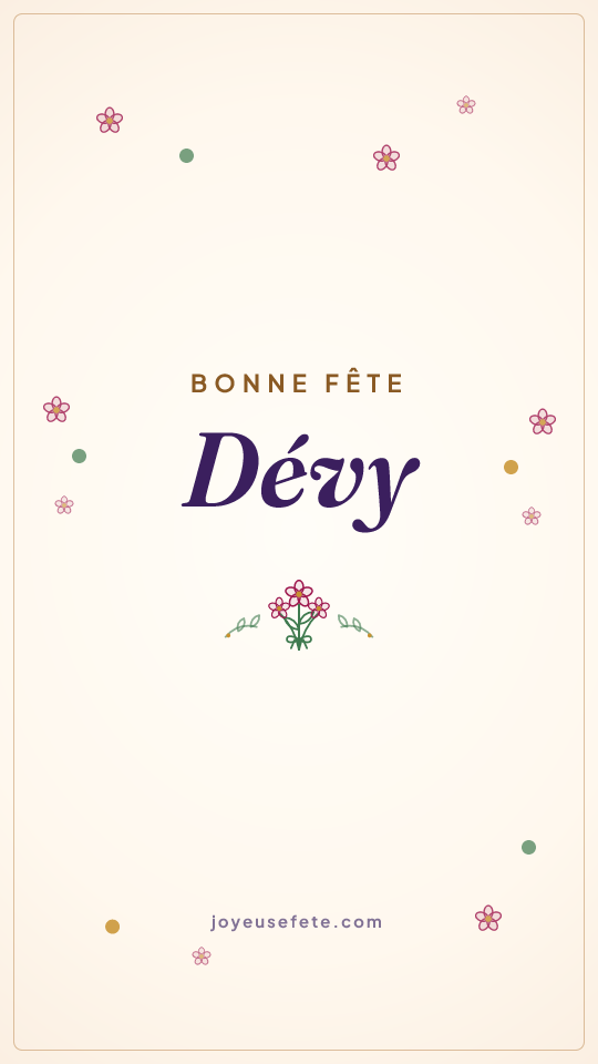 Image « Bonne fête Dévy » au format story