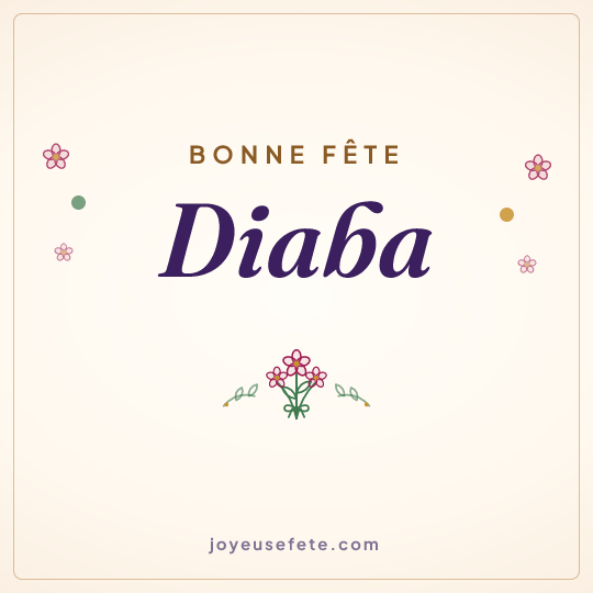 Image carrée « Bonne fête Diaba » pour WhatsApp