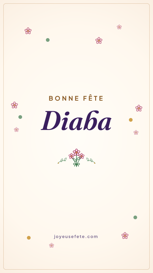 Image « Bonne fête Diaba » au format story
