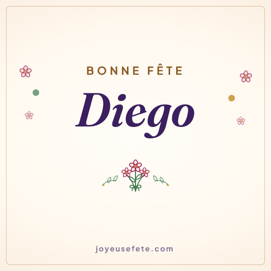 Image carrée « Bonne fête Diego » pour WhatsApp