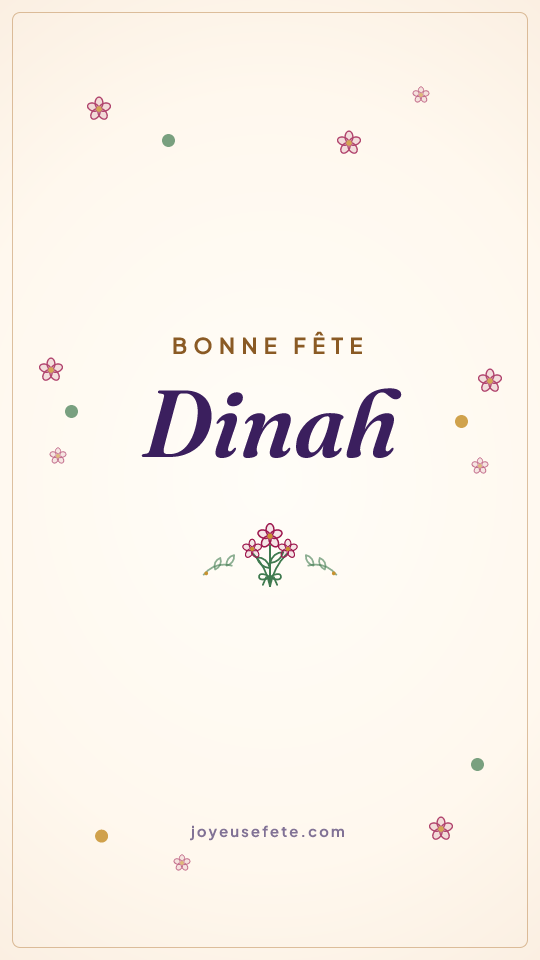 Image « Bonne fête Dinah » au format story