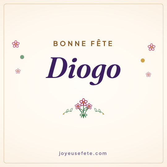 Image carrée « Bonne fête Diogo » pour WhatsApp