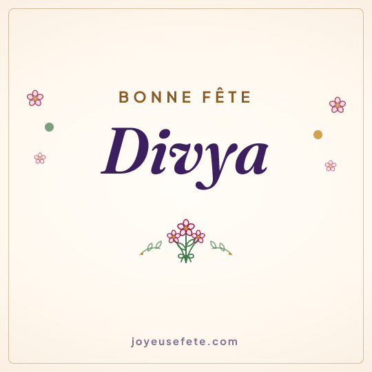 Image carrée « Bonne fête Divya » pour WhatsApp