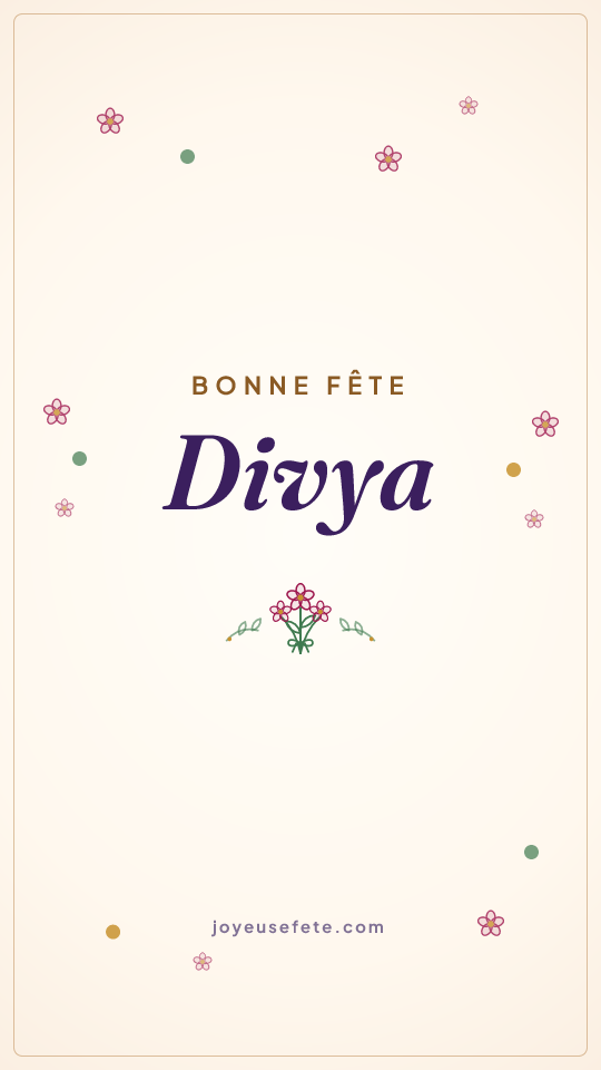 Image « Bonne fête Divya » au format story