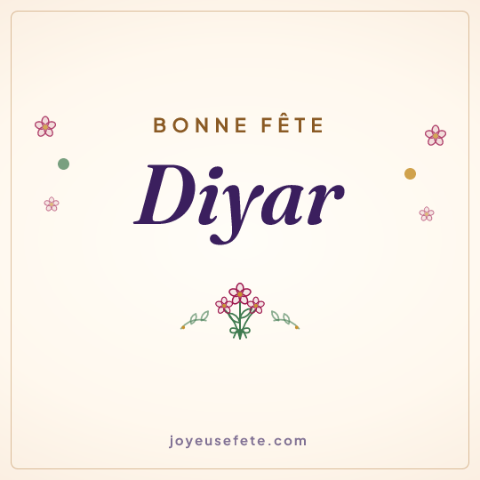 Image carrée « Bonne fête Diyar » pour WhatsApp