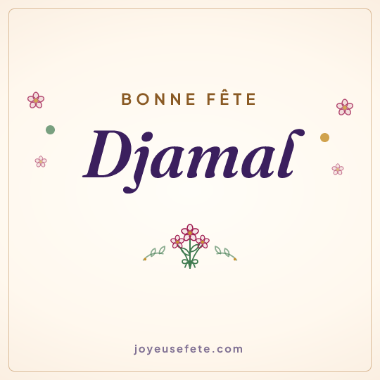Image carrée « Bonne fête Djamal » pour WhatsApp