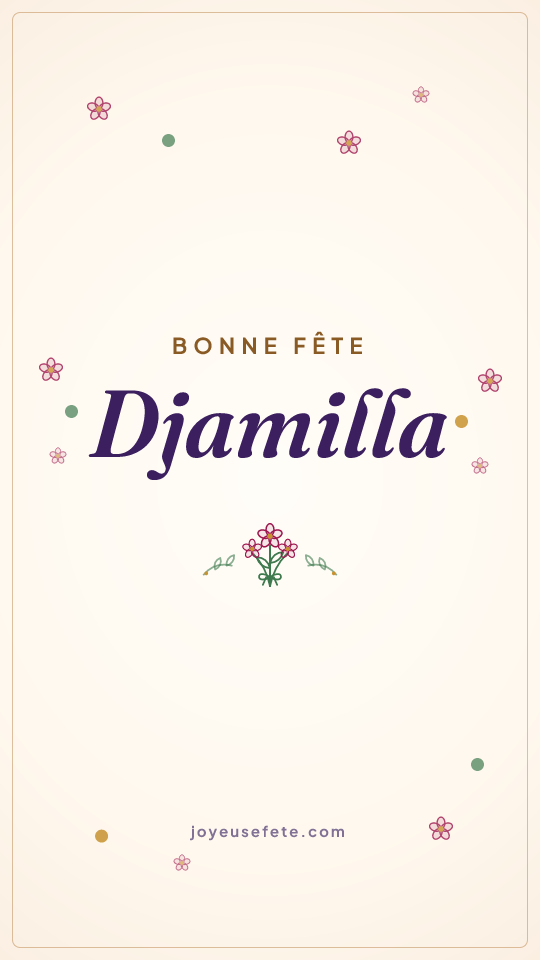 Image « Bonne fête Djamilla » au format story