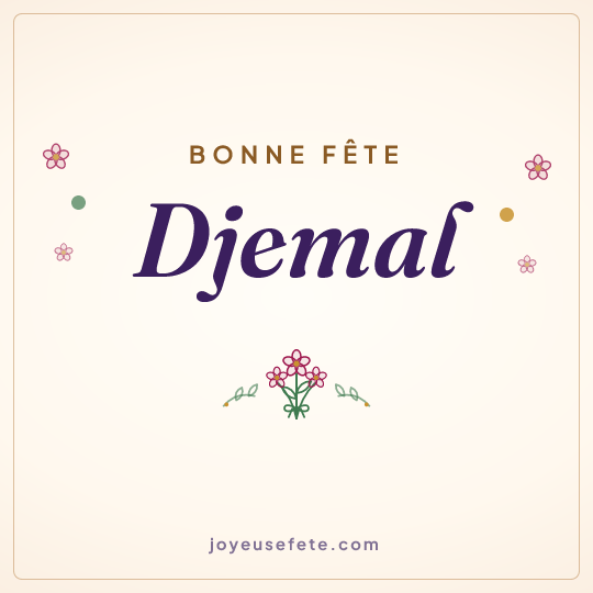 Image carrée « Bonne fête Djemal » pour WhatsApp