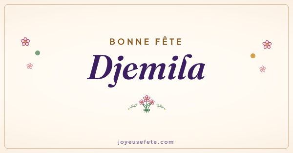 Image « Bonne fête Djemila » au format large
