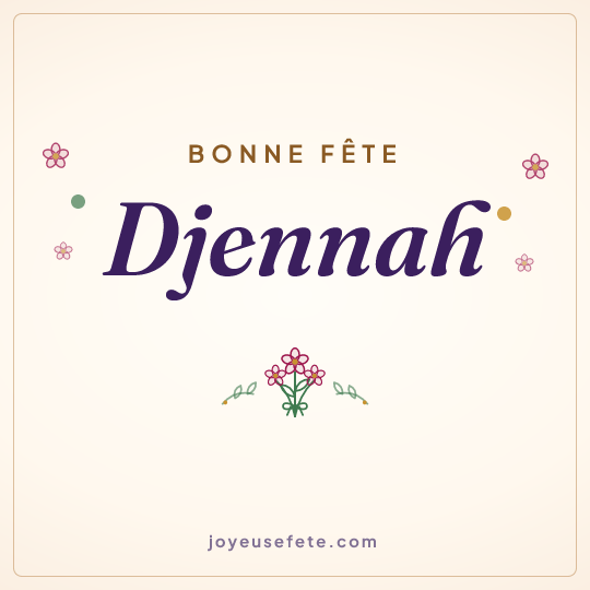 Image carrée « Bonne fête Djennah » pour WhatsApp