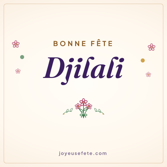 Image carrée « Bonne fête Djilali » pour WhatsApp