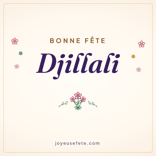 Image carrée « Bonne fête Djillali » pour WhatsApp