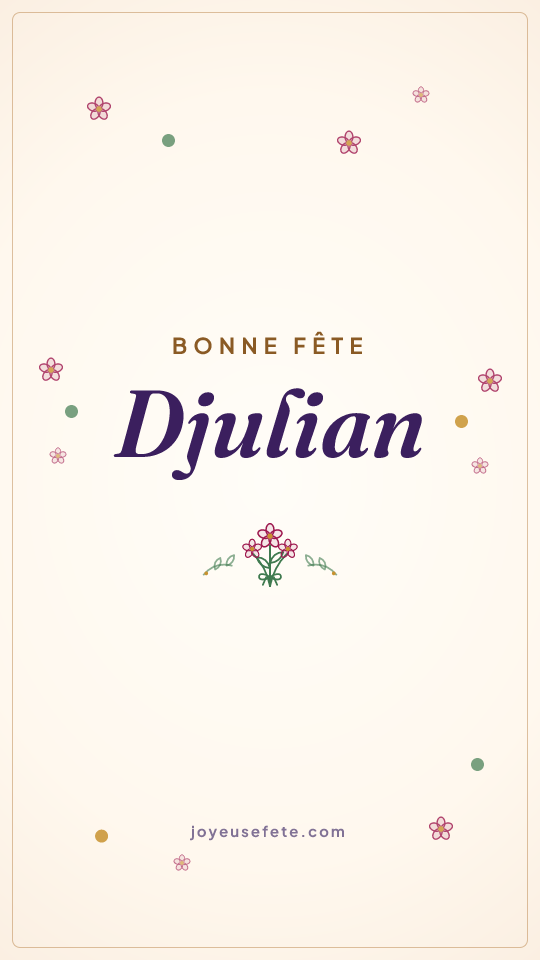 Image « Bonne fête Djulian » au format story