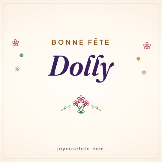 Image carrée « Bonne fête Dolly » pour WhatsApp
