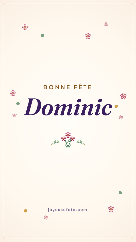 Image « Bonne fête Dominic » au format story
