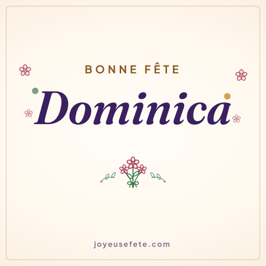Image carrée « Bonne fête Dominica » pour WhatsApp