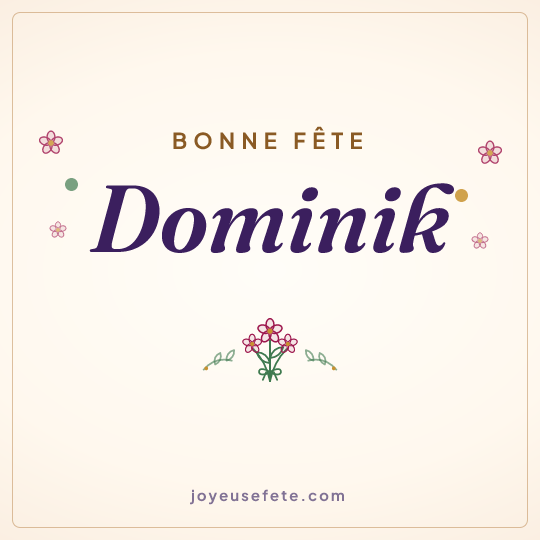 Image carrée « Bonne fête Dominik » pour WhatsApp