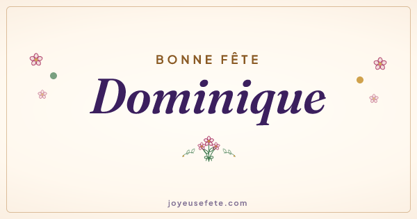 Image « Bonne fête Dominique » au format large
