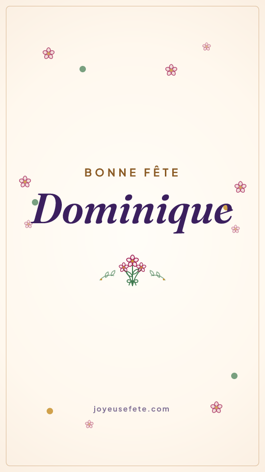 Image « Bonne fête Dominique » au format story