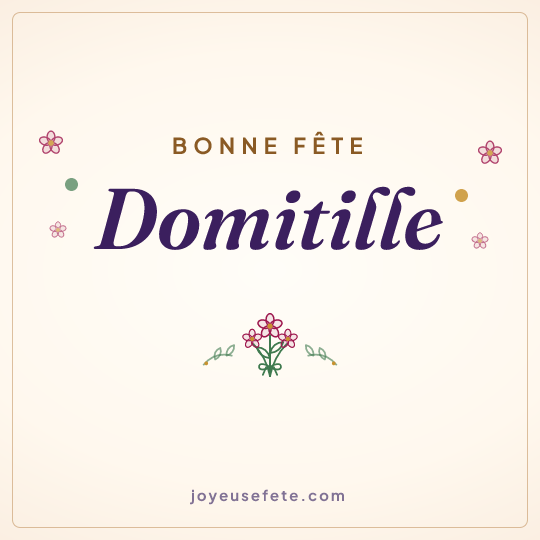 Image carrée « Bonne fête Domitille » pour WhatsApp