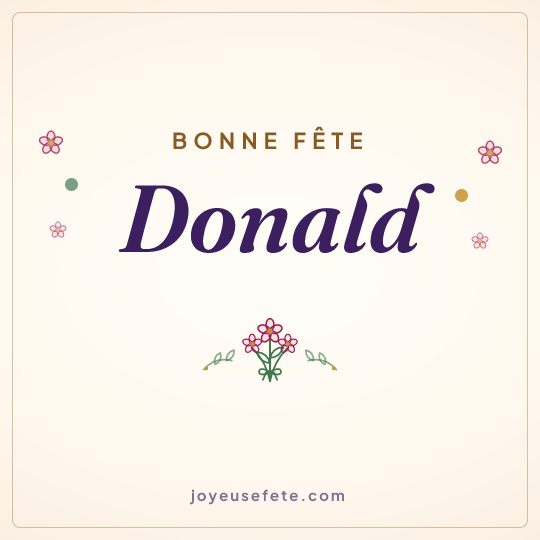 Image carrée « Bonne fête Donald » pour WhatsApp