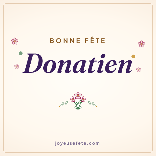 Image carrée « Bonne fête Donatien » pour WhatsApp