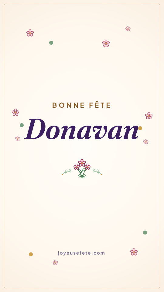 Image « Bonne fête Donavan » au format story