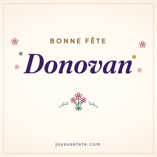 Image carrée « Bonne fête Donovan » pour WhatsApp