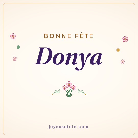 Image carrée « Bonne fête Donya » pour WhatsApp