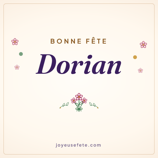 Image carrée « Bonne fête Dorian » pour WhatsApp