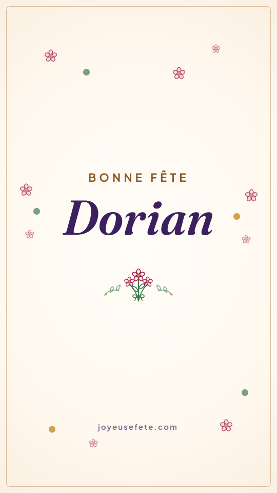 Image « Bonne fête Dorian » au format story