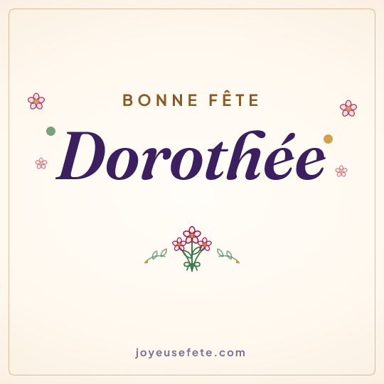 Image carrée « Bonne fête Dorothée » pour WhatsApp