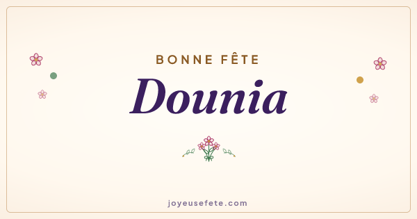 Image « Bonne fête Dounia » au format large
