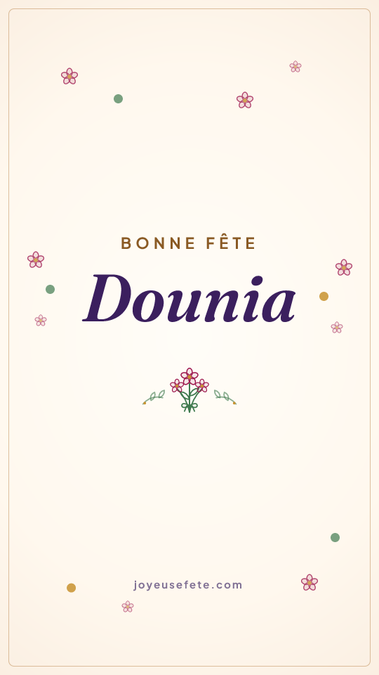 Image « Bonne fête Dounia » au format story