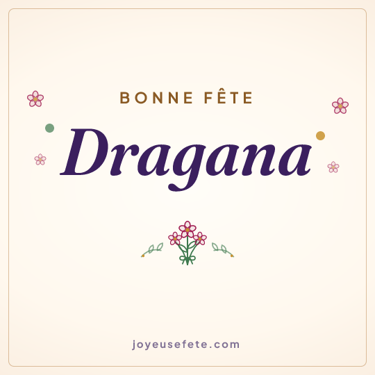 Image carrée « Bonne fête Dragana » pour WhatsApp