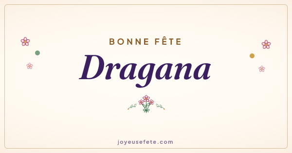 Image « Bonne fête Dragana » au format large