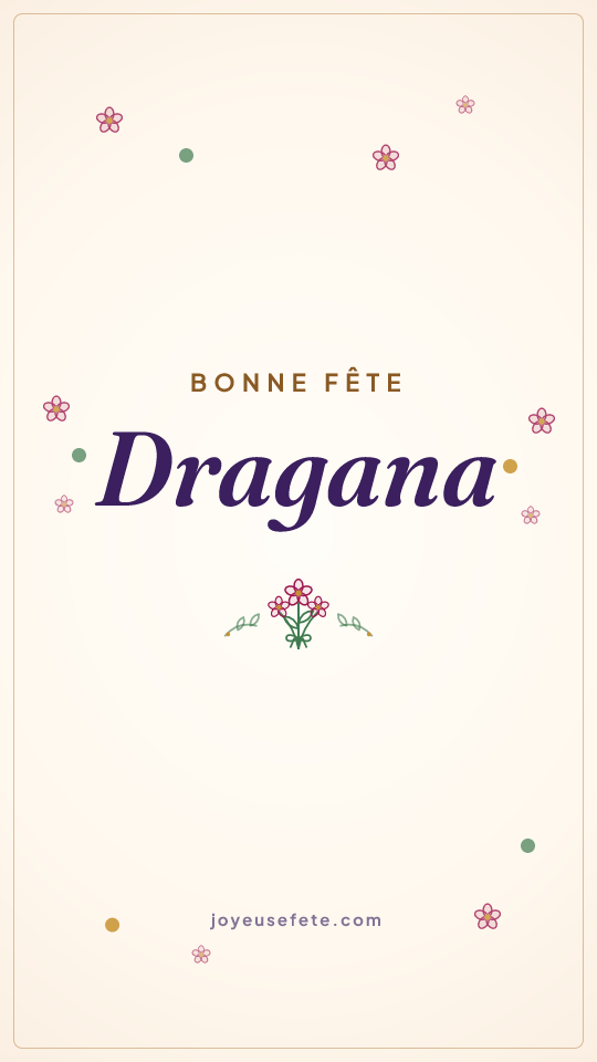 Image « Bonne fête Dragana » au format story