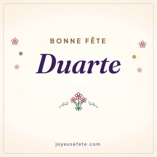 Image carrée « Bonne fête Duarte » pour WhatsApp