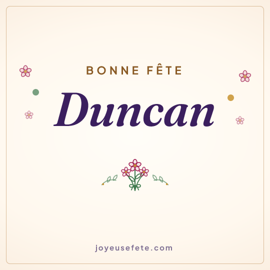 Image carrée « Bonne fête Duncan » pour WhatsApp