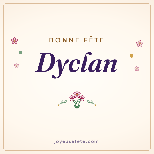 Image carrée « Bonne fête Dyclan » pour WhatsApp