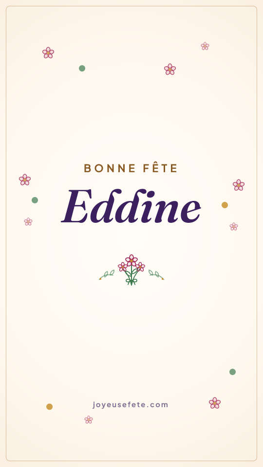 Image « Bonne fête Eddine » au format story